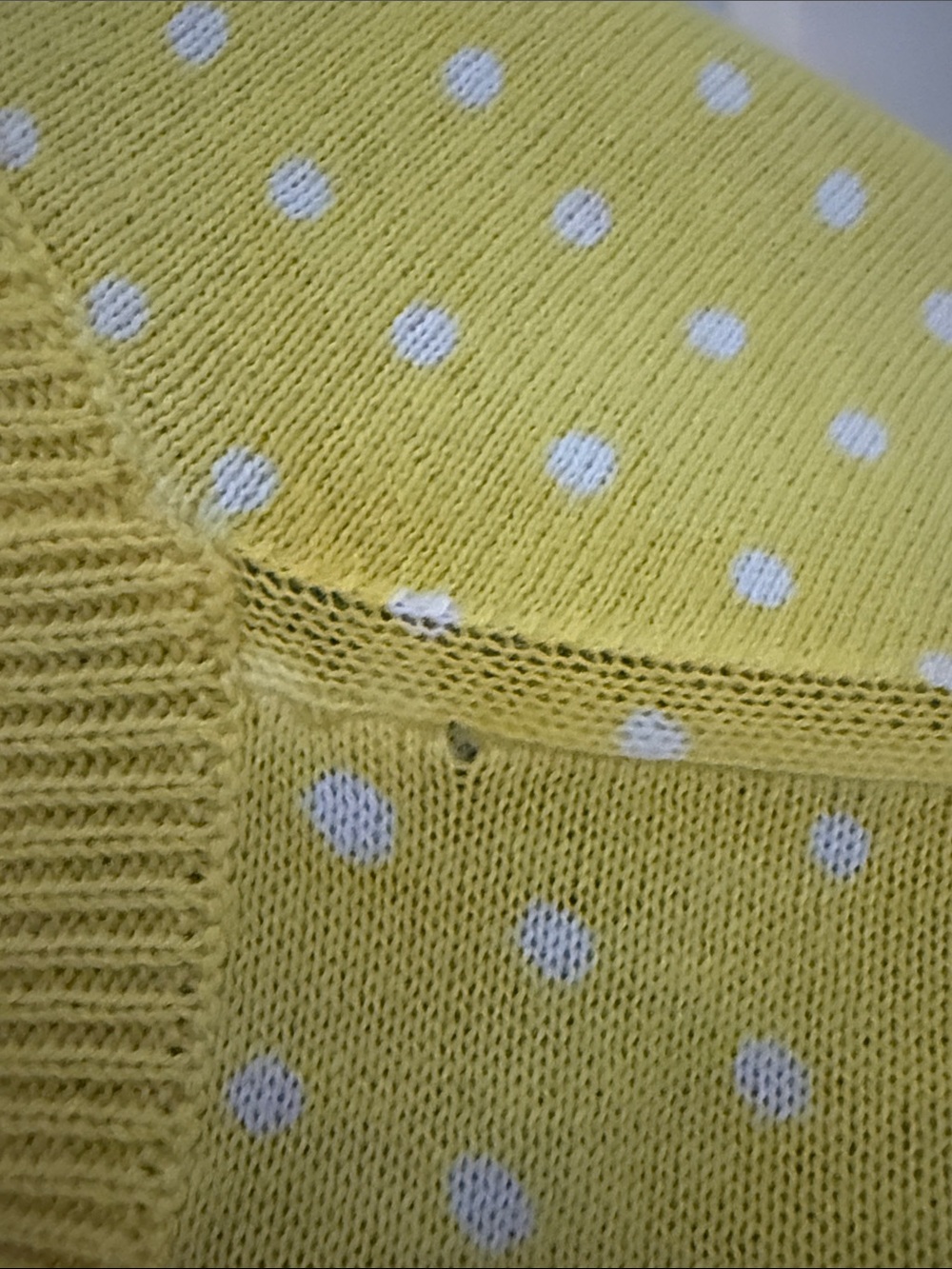 J. Crew 2 Pc Yellow Polka Dot Women’s Caryn Cardigan Twin Set Preppy Office XXL - Picture 9 of 9